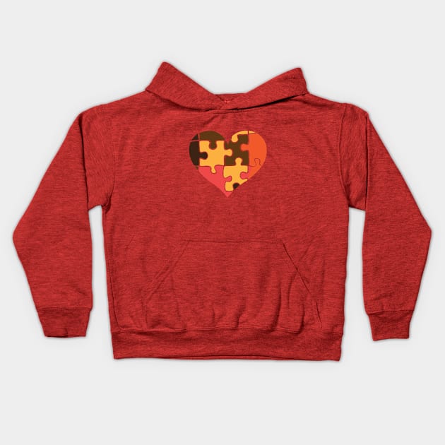 Puzzle heart Kids Hoodie by dddesign